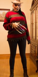Halloween makeup dress and hair