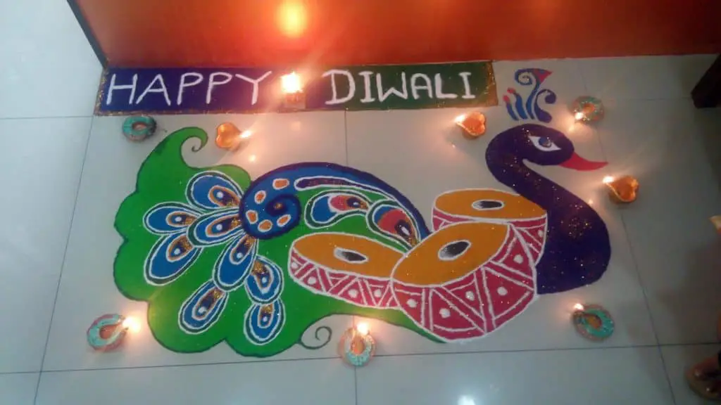 peacock rangoli