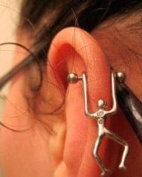 female piercing of ear
