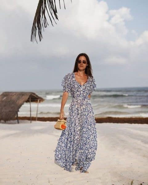 floral print dress for beach