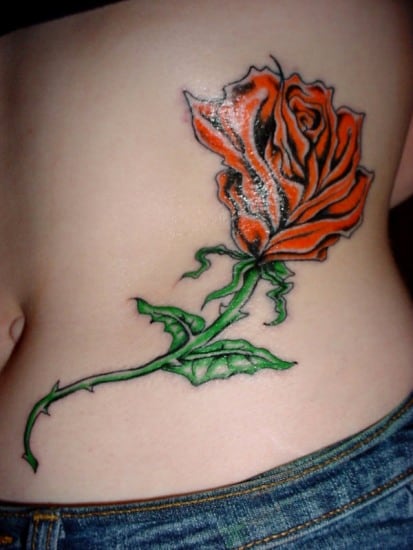 large rose tattoo design