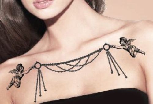 cupid necklace tattoo