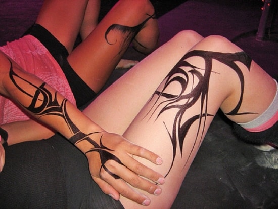 matching leg and hand Temporary Tattoo Designs