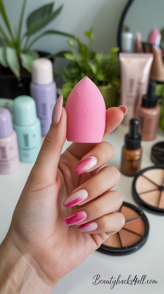 Watercolor-Rose-Wash-nail-design