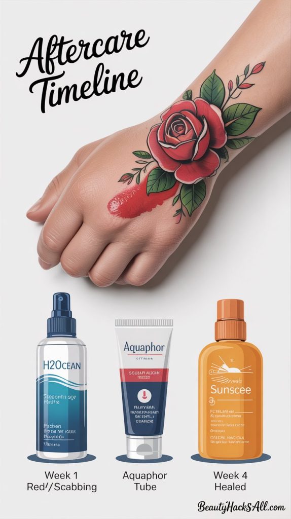 healing-timeline-progression-wrist-rose-day-tattoo