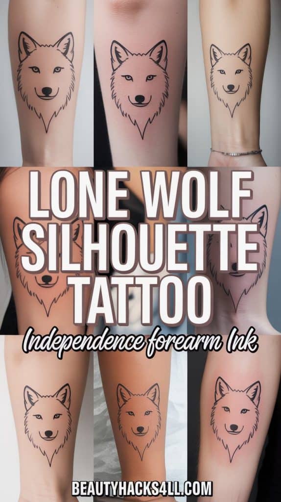 lone wolf silhoutte tattoo